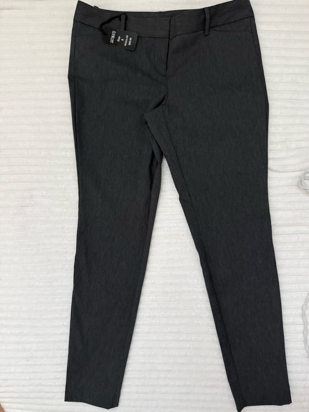 Satinato Women’s Charcoal Grey Stretch Business Slacks NWT